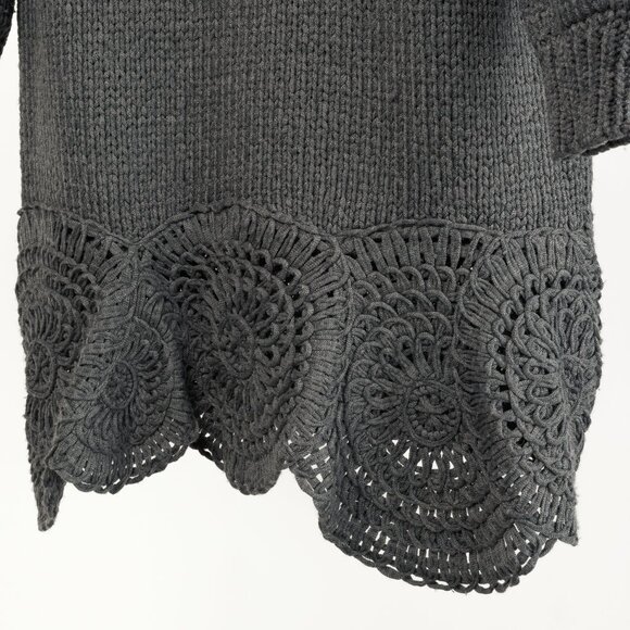 Stella McCartney Grey Oversized Crochet Trim Knit Sweater - Picture 7 of 12